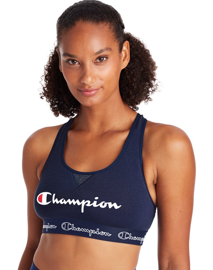 Champion The Authentic Script Logo Kadın Sporcu Sütyeni Lacivert ( GAFBUN517 )